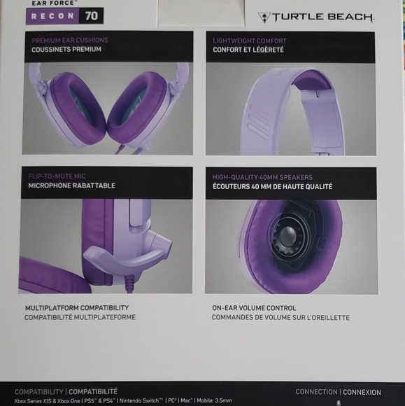 Turtle Beach Recon 70 Gaming Headset Multiplatform Color Purple NWT NIB - Picture 9 of 10